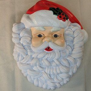 Vintage 1995 Telco Music Santa Head Wall Decor Jingle Bells Motion Detect TESTED